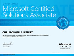 Proprietor/Chief Guru of CyberGuru achieves Microsoft Windows 8 MCSA Charter certification